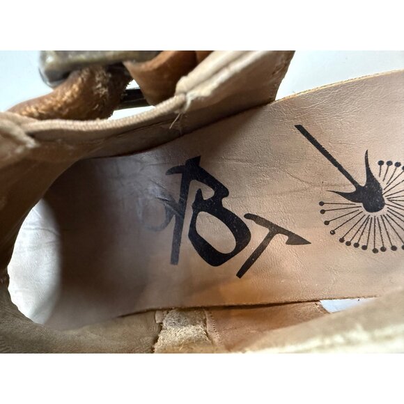 OTBT Tan Leather Wedge Sandals Buckle Strap Arcadian Womens Size 7.5 - Picture 8 of 9